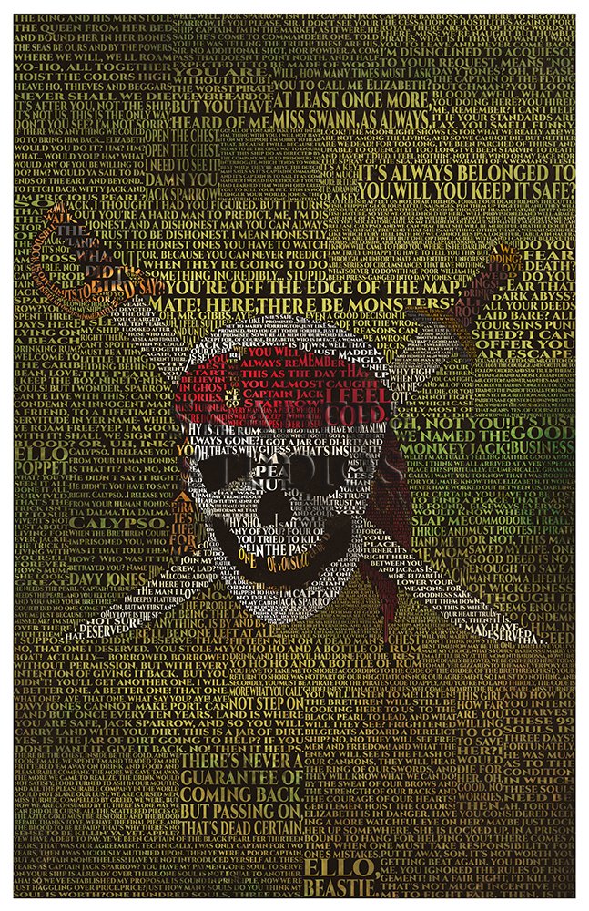 Pirates of the Caribbean Word Art Print - Click Image to Close