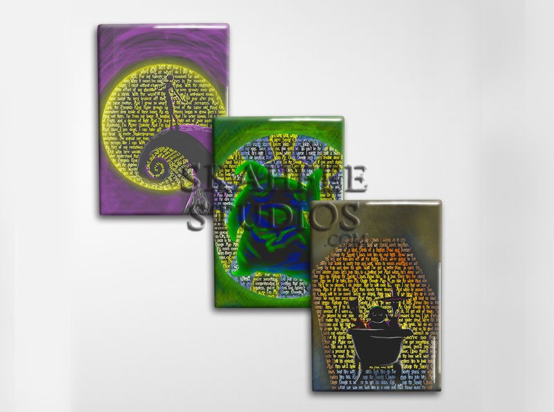 Nightmare Before Christmas Art Magnet Set - Click Image to Close